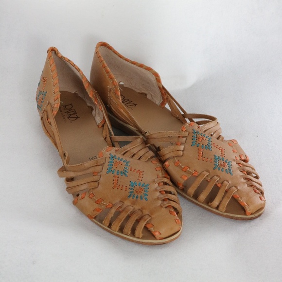 New RATIO Brazilian Leather Woven Strappy Sandals Sz 8 US Wmn - Picture 2 of 8